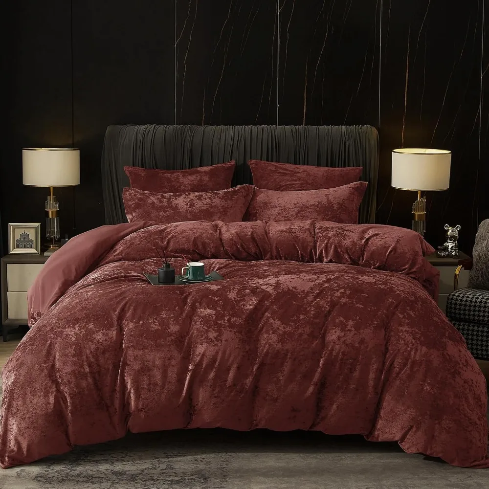 

California King Size Velvety Soft Duvet Cover Set, 3-Piece Breathable Flannel Bedding Ensemble, Luxurious Cozy Comforter Cover