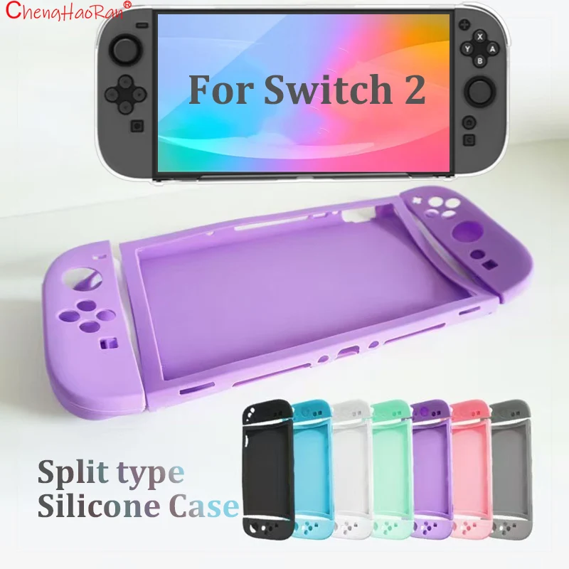 

1PC Colorful Silicone Case For Switch 2 Game Console Protective Case & Joy-Con Covers Easy to Install Split type silicone sleeve