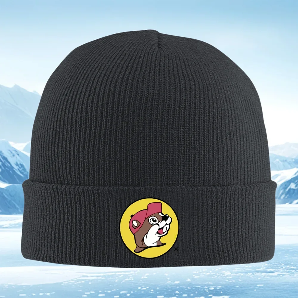 2026 Beaver wearing hat smiling face Men Women Unisex Knitted Hat Beanie Pullover Cap Winter Thermal Warm Christmas Outdoor Cycl
