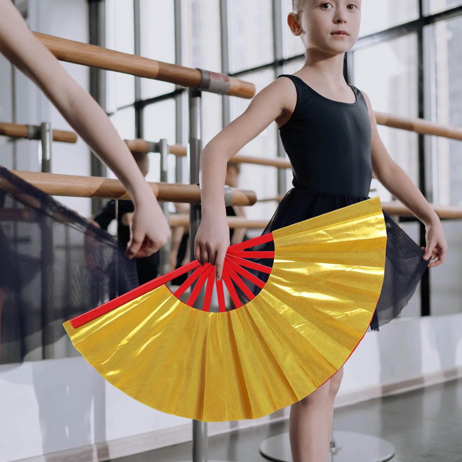 Lightweight Red Tai Hand Fan for Kung Fu Performance Dancing Festivals Holiday Events Adults Chinese Style