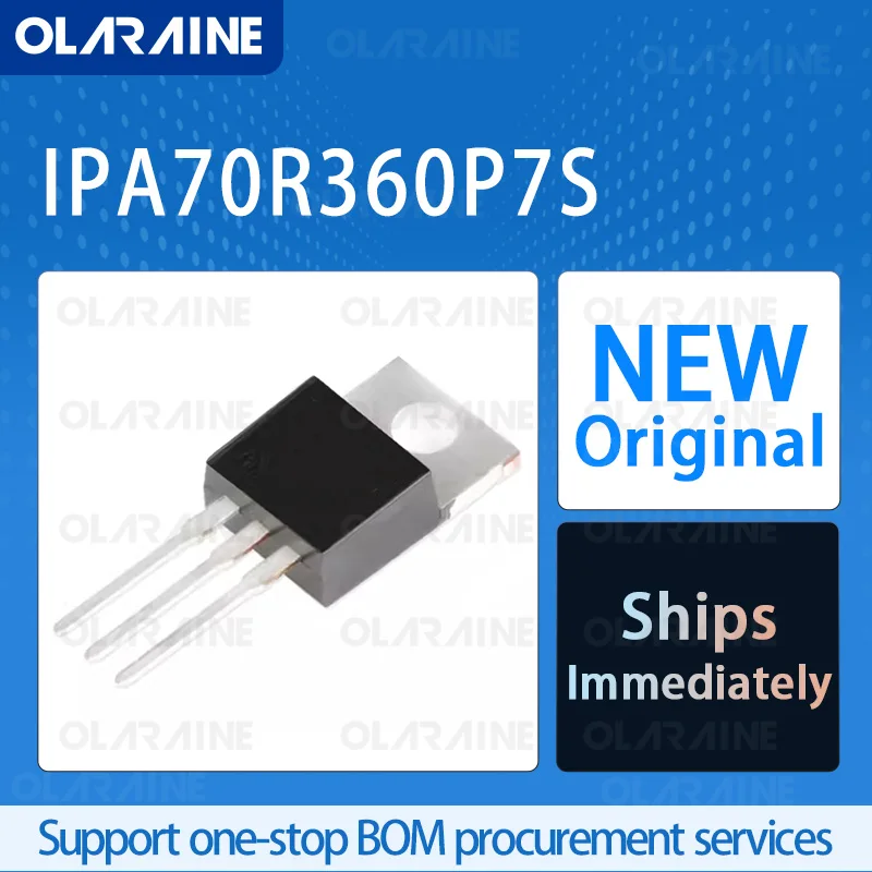 

5/10/100Pcs IPA70R360P7S TO-220-3 Original Transistor MOSFET RoHS N-Channel 1 Channel Vds-700 V Id-12.5 A