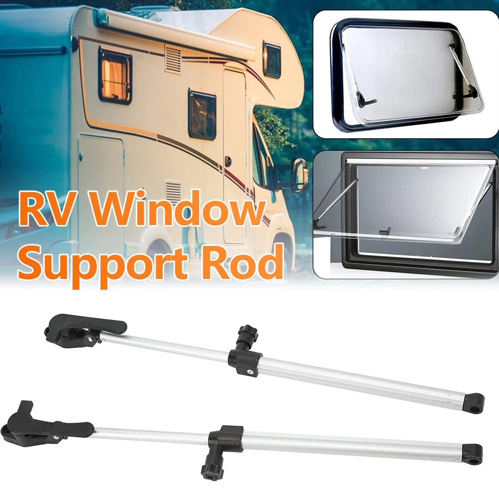 2PCS RV Caravan Window Support Rod 310‑435mm Telescopic Aluminum Alloy Support Bar for Camper Trailer Window Support Rod