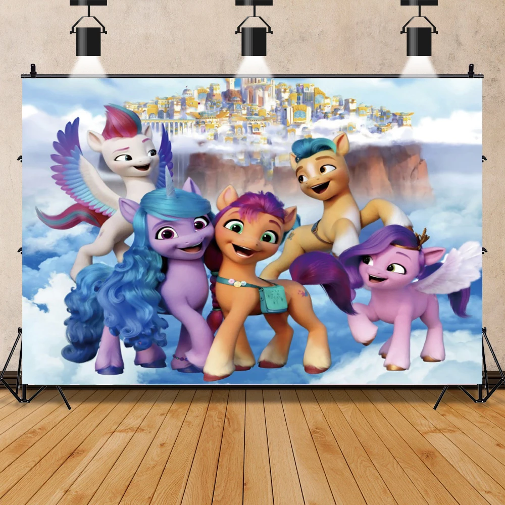 Hasbro meu pequeno pônei chá de bebê festa de aniversário fundo fotografia suprimentos foto pano de fundo palco adereços do miúdo banner cartaz