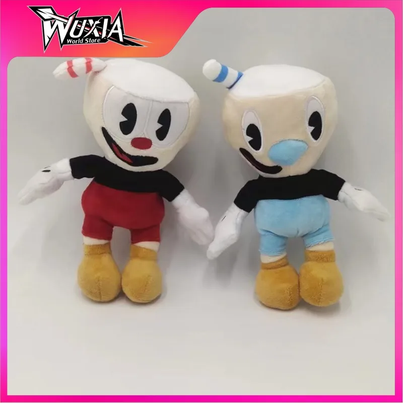 24cm Adventure Game Cuphead Plush Toy Mugman The Devil Legendary Chalice Plush Dolls Cute Kawaii Toy for Children Birthday Gifts