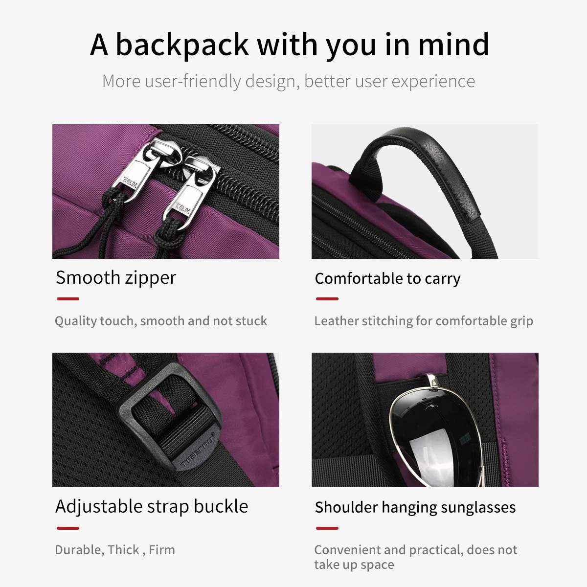 حقائب ظهر نسائية جديدة متعددة الوظائف من Tigernu خفيفة الوزن حقائب كمبيوتر محمول نسائية قابلة للتوسيع لرحلة عمل للنساء مدرسة mochilas