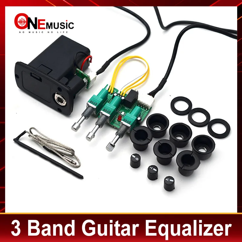 3 Band Acoustic Classical Guitar Equalizer Guitarra EQ Preamp Concise Bass Tone Volume adjustable Violao Pickup Drop Shipping