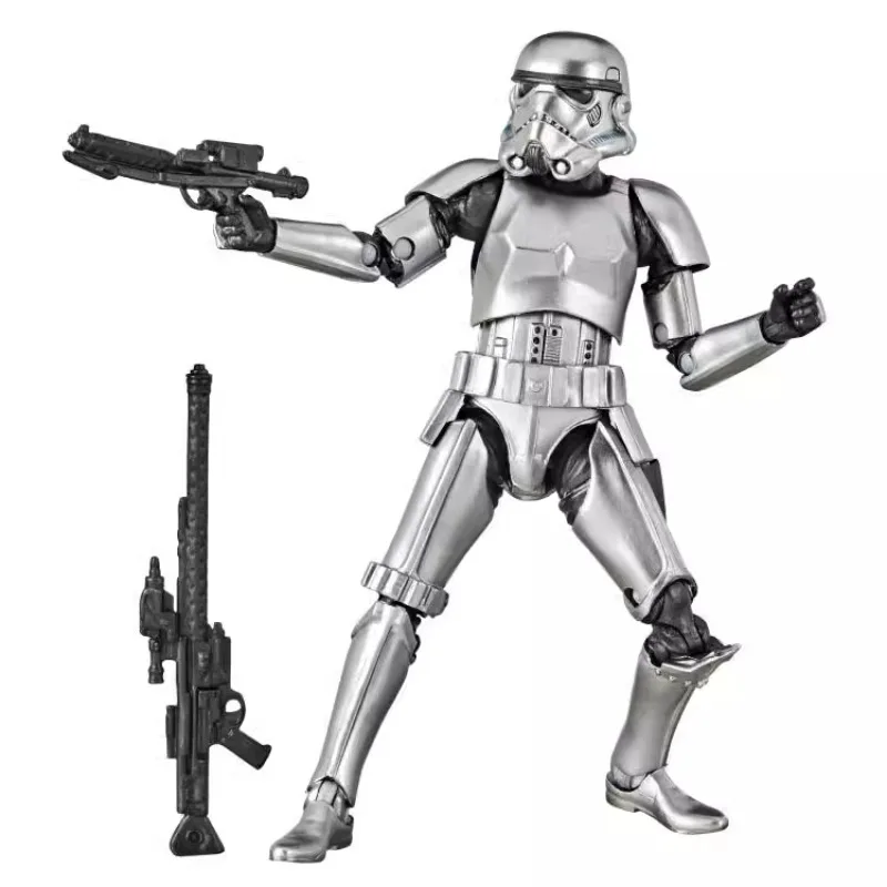 North American Original Hasbro Star Wars Black Stormtrooper 6 Inch Carbide Metal Color Can Do Action Figures