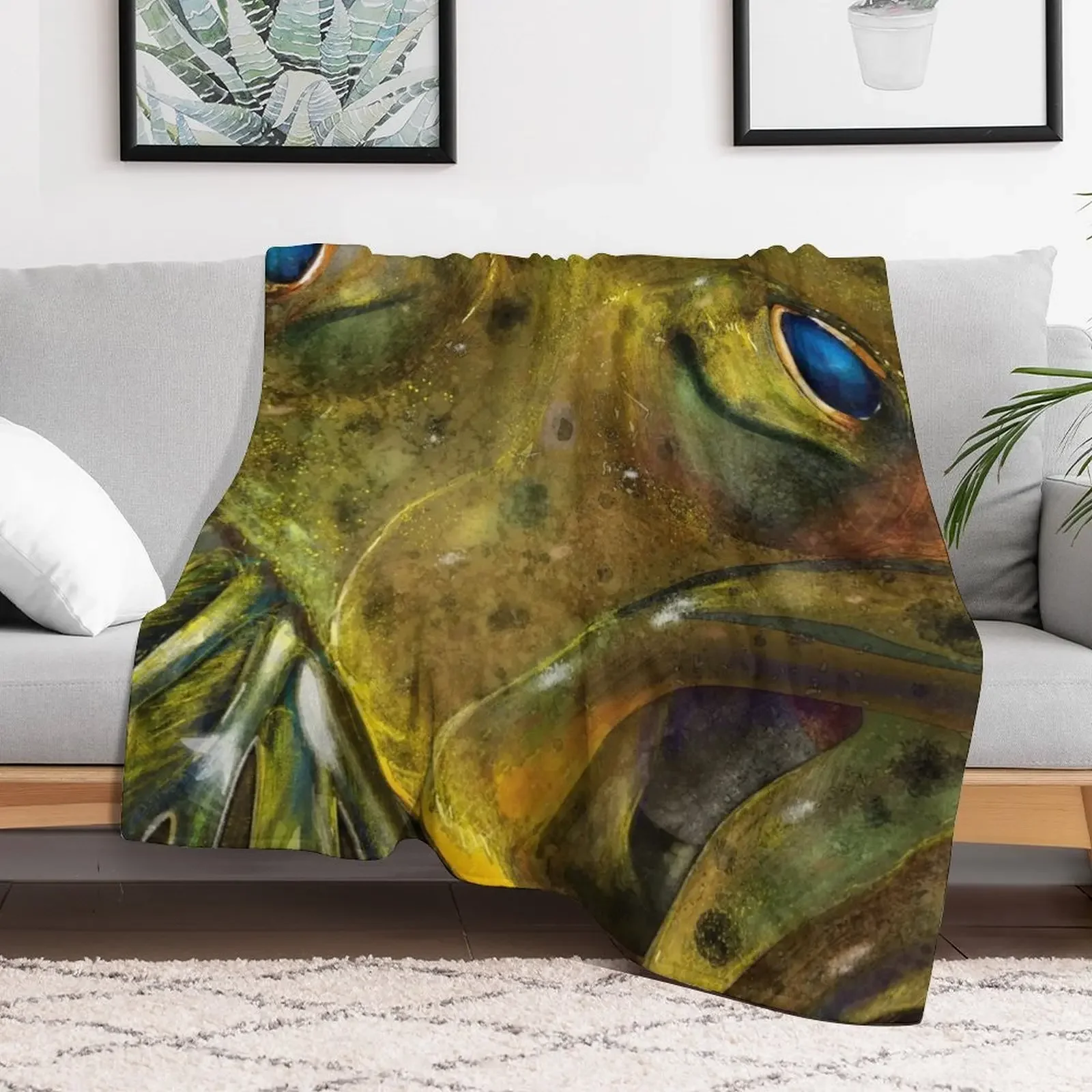 The Summer Flounder Painting Throw Blanket Long Lasting Soft Plush Blanket for Daily Use