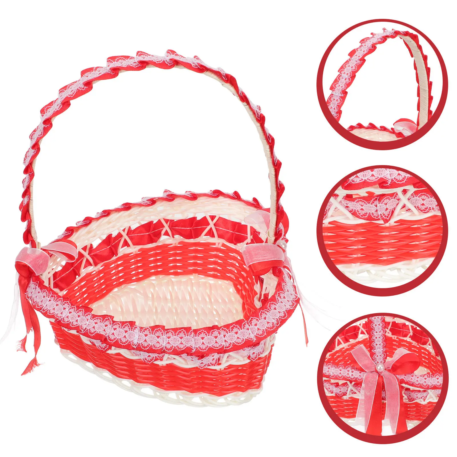 Heart Shaped Flower Basket Wedding Decoration Exquisite Details Gift for Flower Girl Rustic Party Favors