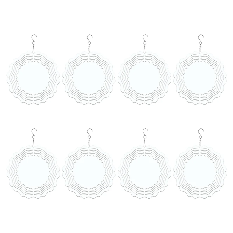 AB06 8 Stück Sublimations-Windspinner-Rohlinge, 20,3 cm, Windspinner-Sublimation für Transferpresse, DIY-Geschenk, rund, einfach zu bedienen