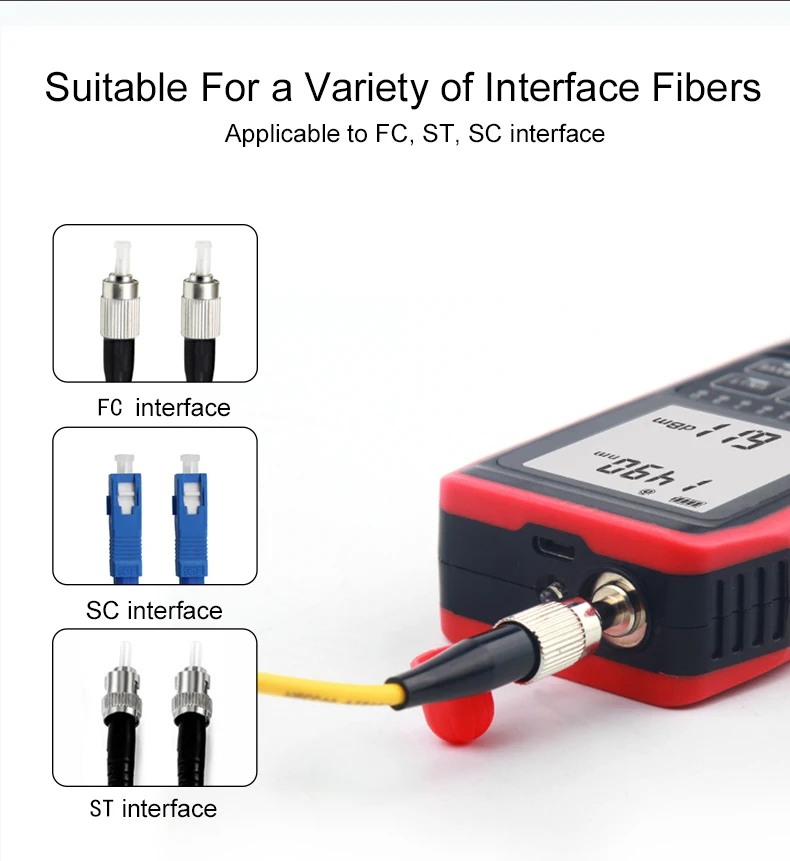 Imagem -04 - Noyafa-fiber Optical Power Tester Visual Fault Locator Network Cabo Test Scan fc sc St60+ 8dbm Nf-908s
