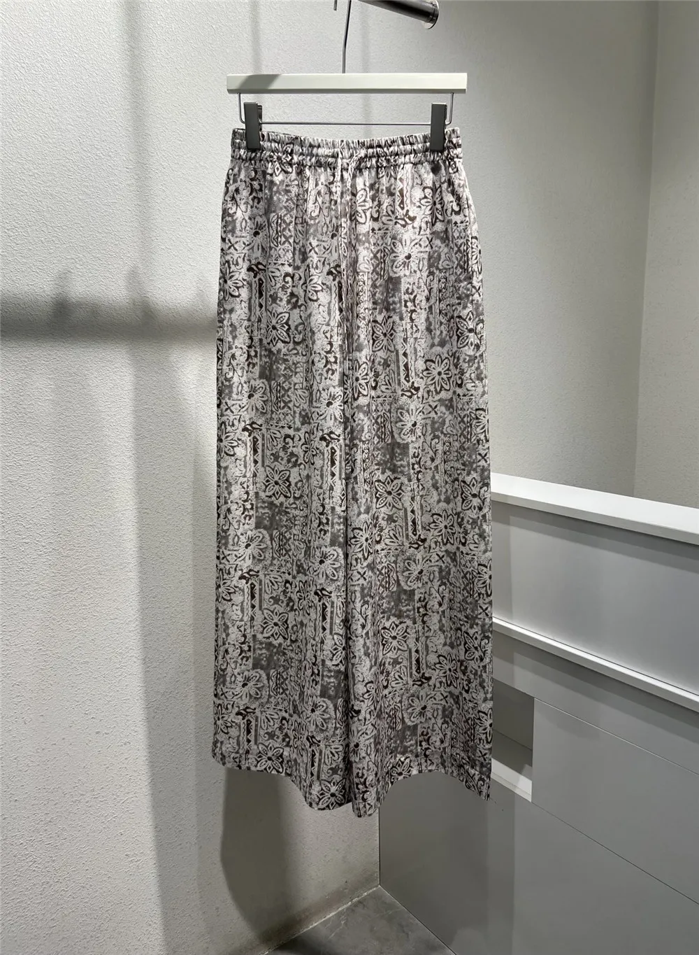 

Spring Summer Women's High Waist Printed Straight Wide-Leg Pants