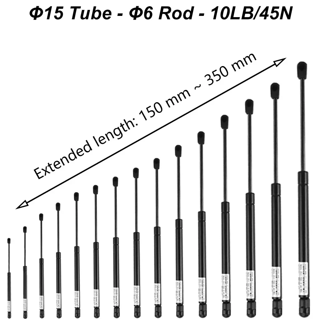 1PC 45N/10LB 150-350mm Universal Car Gas Spring Nylon End Fitting Lift Support Trunk Tailgate Strut Bar Replacement Gas Strut