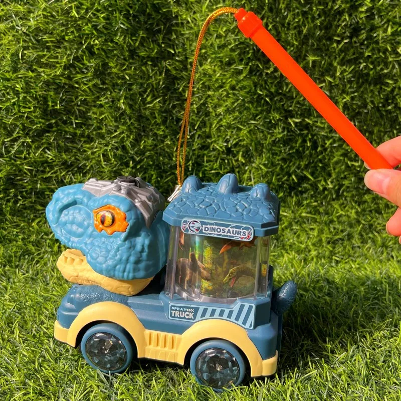 Kids Christmas Spray Dinosaur Handheld Electric With Music Light Up Triceratops Tyrannosaurus Rex Rotating Lanterns Toys