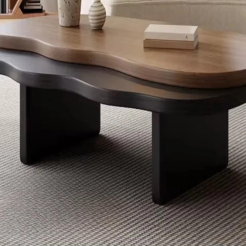 Modern two-color eco-friendly coffee table living room furniture with panel style