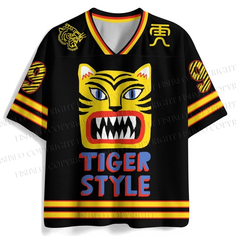 2026 Hot Selling Tiger Style King Of Beasts Art Trend V-neck T-shirt Men's/Women All Season Casual Outdoor Sports Quick Drying T