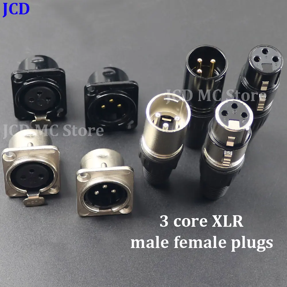 1PC Type new three-core XLR male and female plugs YS136N/164/165/177-BG audio balance XLR 3Pin microphone cable fever HIFI