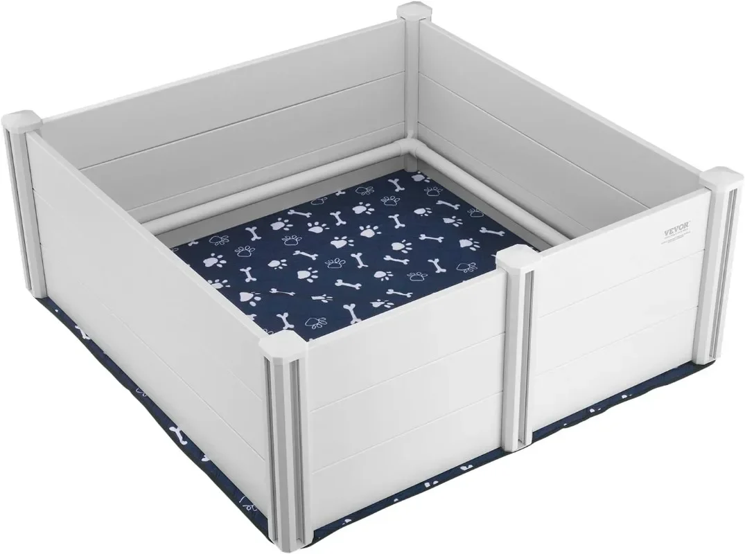 

48 x 48 x 18.1in Whelping Box for Puppies, Whelping Pen for Puppies, Dog Birthing Box with Rails and Washable Pee Pad, White