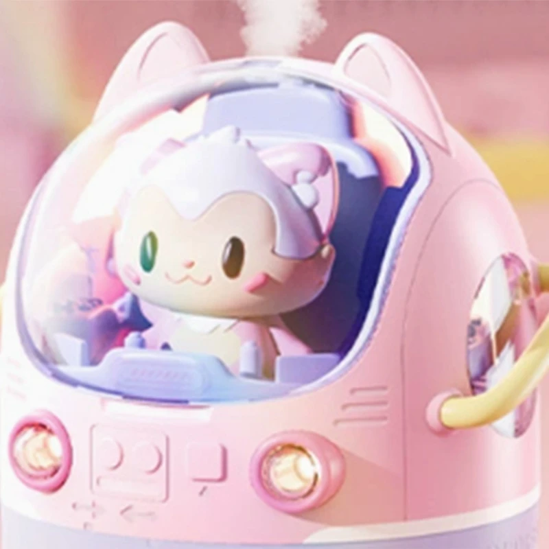 PHILE-Portable Home Humidifier Office USB Cute Cartoon Tank Car 220ML Air Humidifier With LED Light