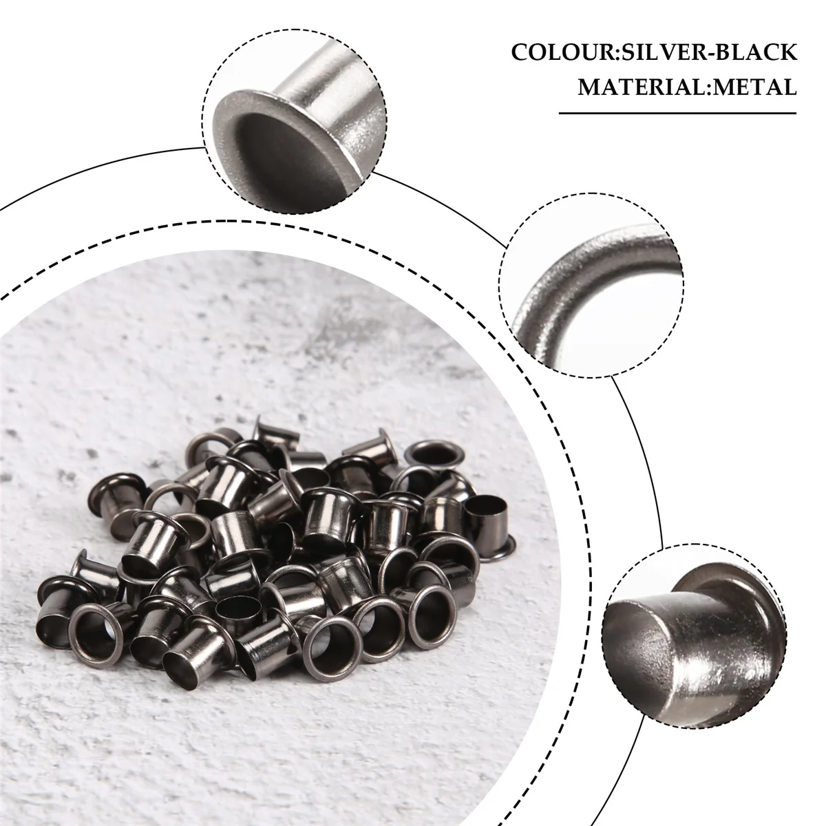 Сейчас в тренде, 50 шт., люверсы для DIY, оболочка Kydex, 7 мм, заклепки, детали ручного инструмента, набор инструментов для дырокола с петельками