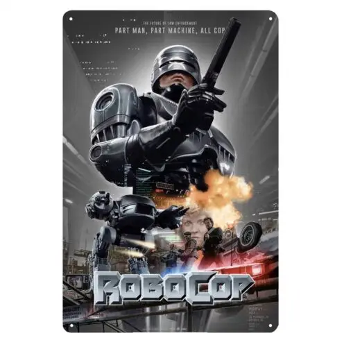 Robocop Paul Verhoeven Sci-Fi Retro Film Metallposter Blechschild 20x30cm Plakette-Aluminium