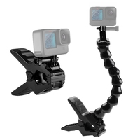 PULUZ Action Sports Cameras Jaws Flex Clamp Mount For GoPro Hero12 Black/Hero11/10/9/8/7/6/Insta360 Ace/Ace Pro,DJI Osmo Action