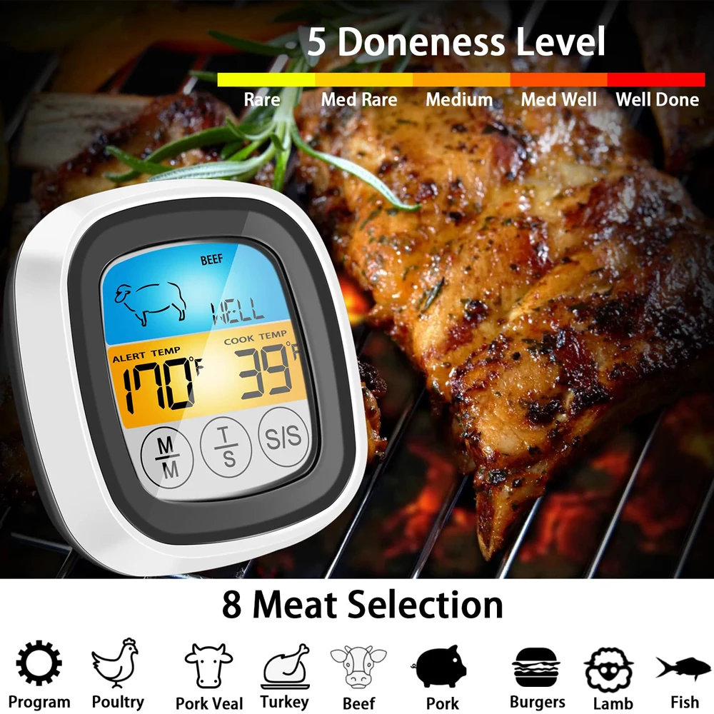 Digital Kitchen Thermometer Oven Temperature Heat Meter Kitchen Stainless Meat Termometrs Sensor Probe for Cookware BBQ Grill