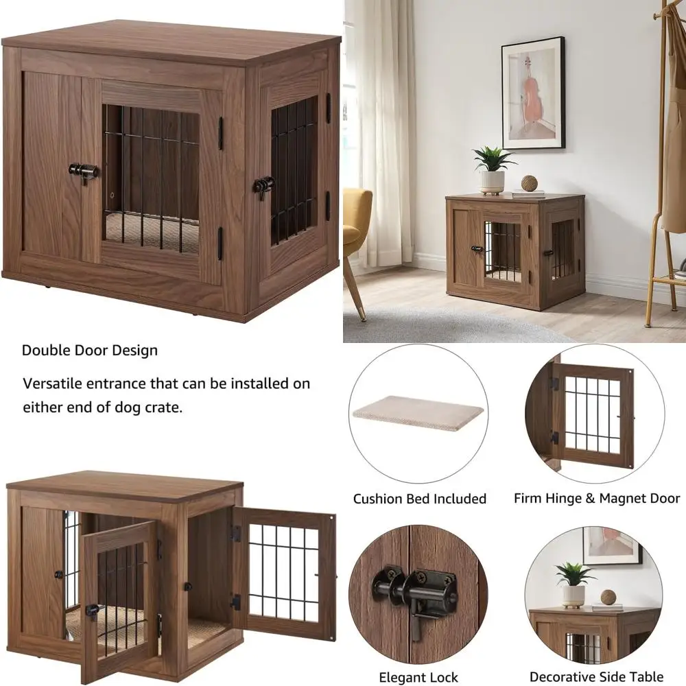 

Furniture-Style 25.5 Inch Dog Crate for Small Dogs, Cats, Mini Pigs, and Rabbits - Indoor Aesthetic Puppy Kennel with Modern Dec
