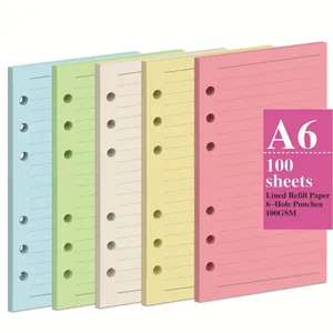 100 feuilles A5 A6 Remplacement coloré à feuilles volantes 100G Recharge de papier Daolin Ligne de page intérieure Page intérieure Papeterie papier 10 meilleurs papiers de recharge A6 en vente - No 5