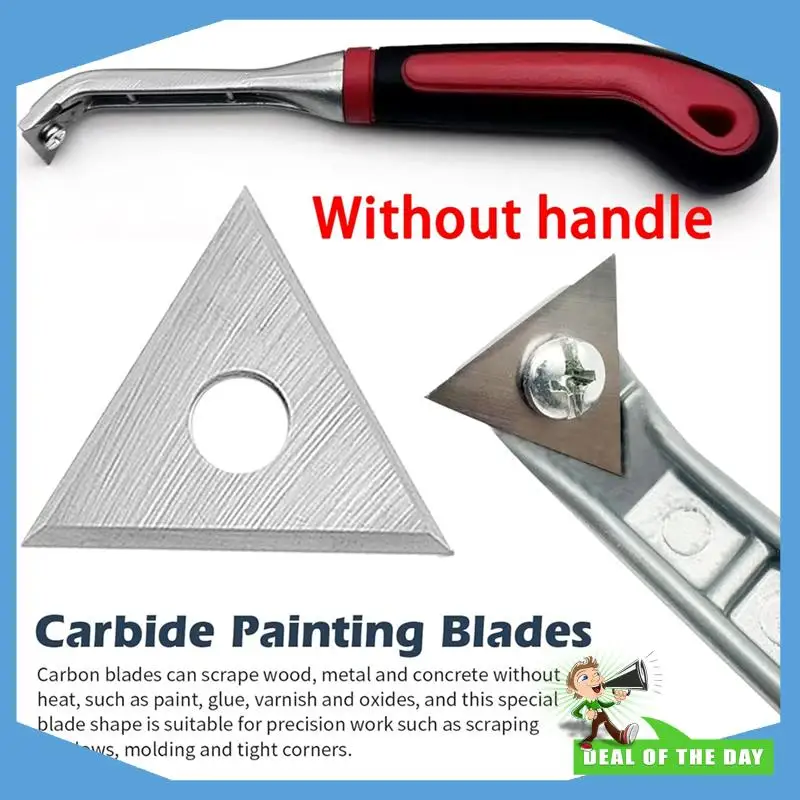 

24-Hour Delivery Replacement Paint Scraper Blade Set-3Pcs 1Inch Triangle Carbide Double-Edged Reversible Blades