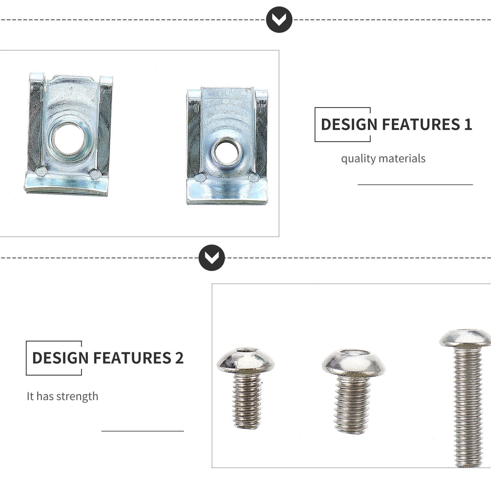 

100pcs U-Clips Bolts Assorted Kit Auto Body Panel Repair Automotive Parts Zinc Plated Corrosion Resistant Set Car Bumper
