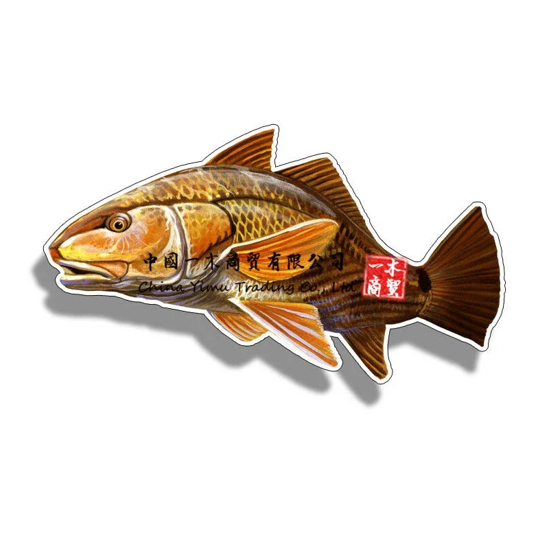 Redfish Red Fish Sticker Cup Laptop Car Truck Boat Fishing Window Bumper Decal