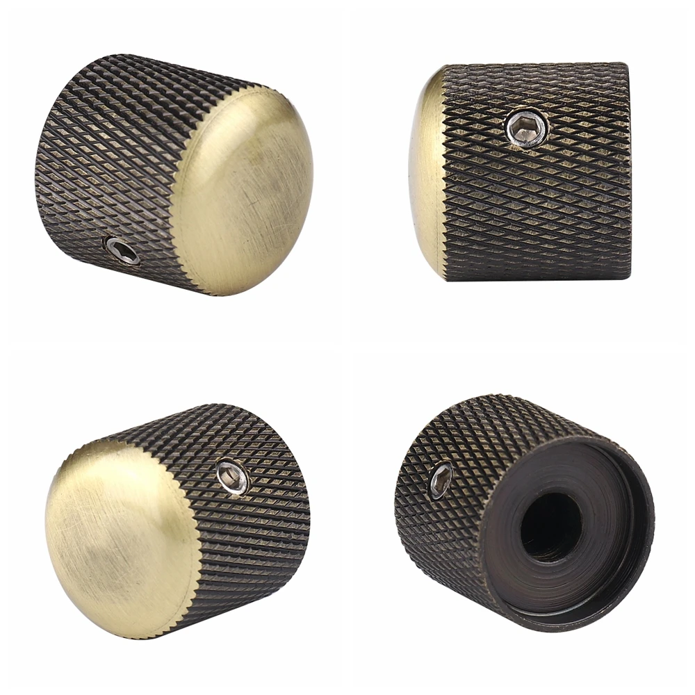 1pcs/2pcs Electric Bass Guitar Knobs Metal Dome Knobs Volume Tone Control Knobs with Wrench Bronze/BK/CR/GD