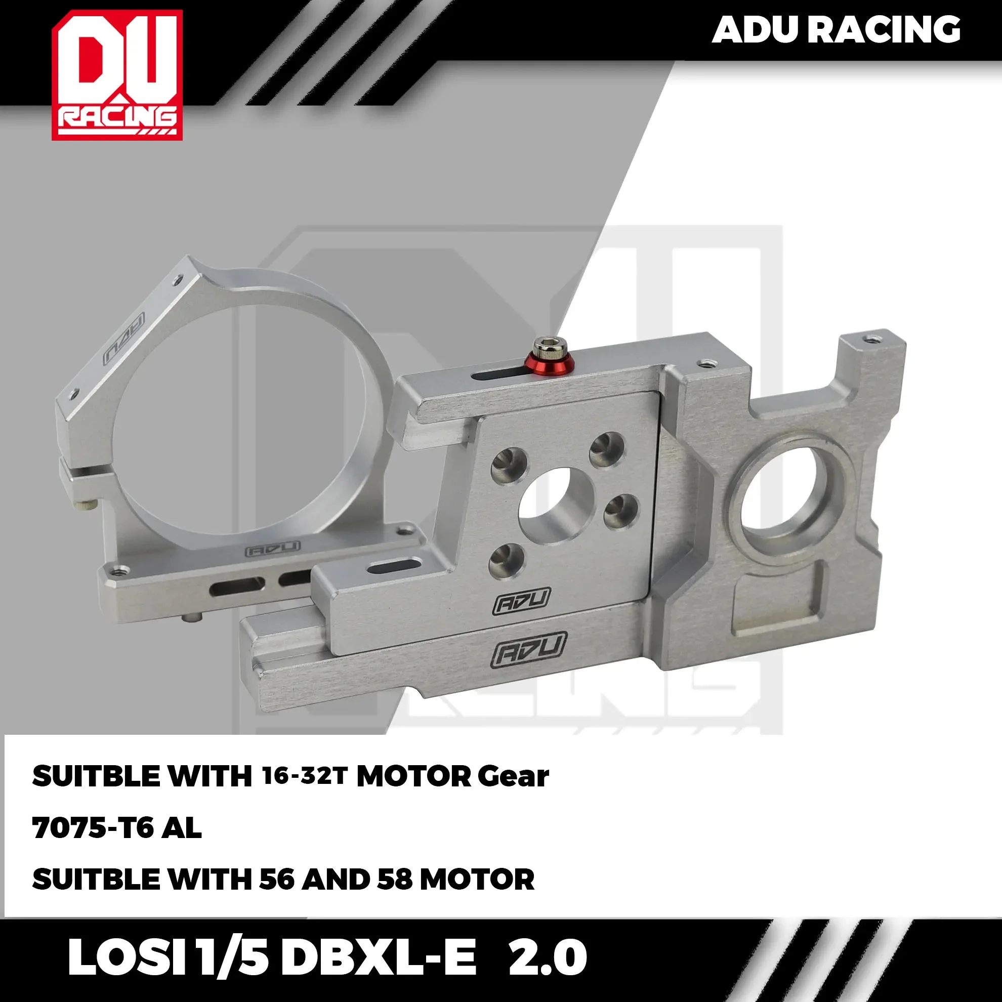 ADU RACING 7075-T6 SET di montaggio motore e 56 telaio di coda per LOSI 1/5 DBXL-E 2.0 LOS252064