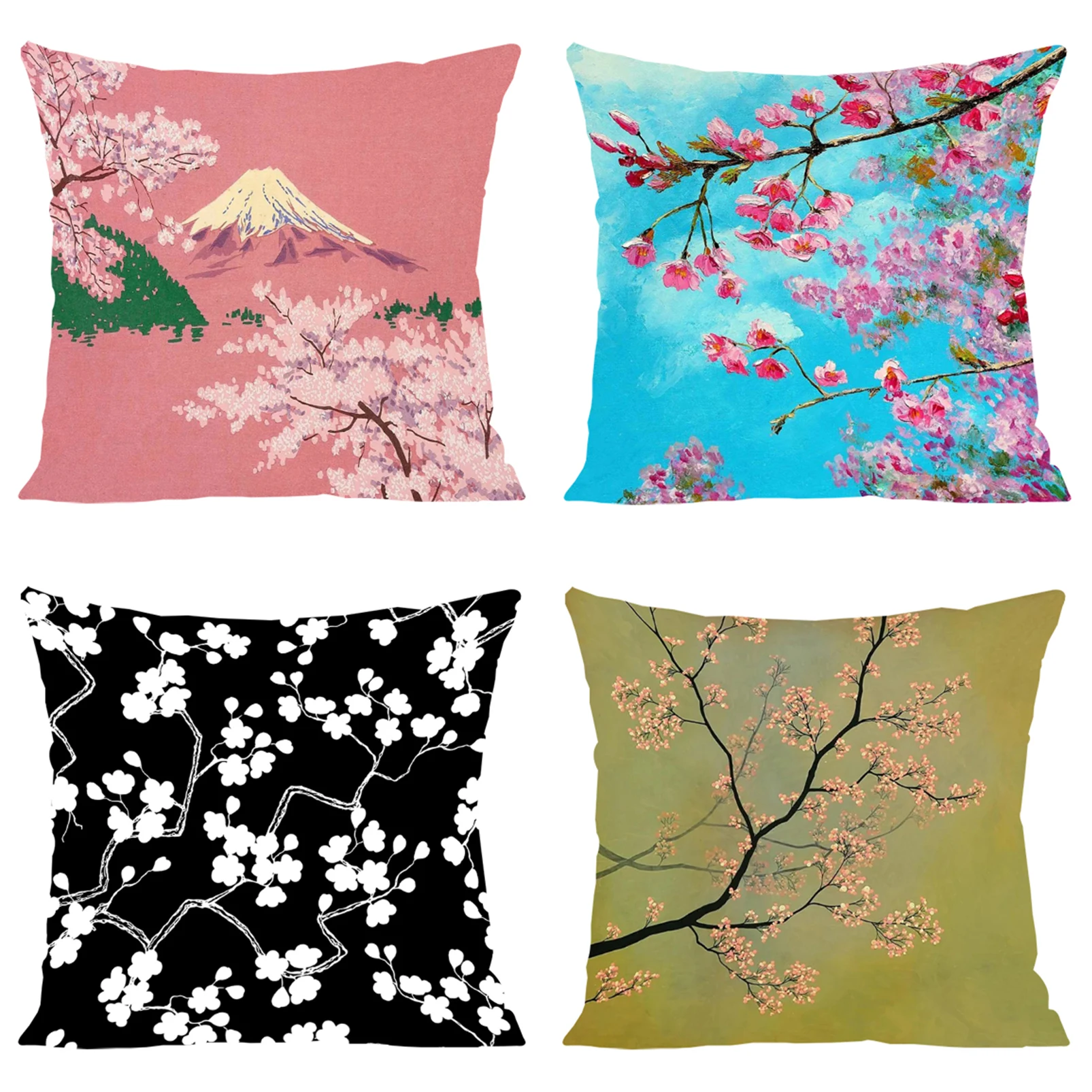 

Aesthetic Room Decoration Japanese Flowering Cherry Cushion Covers for Decorative Cushions Pillow Cases 45x45 Cushions Cover