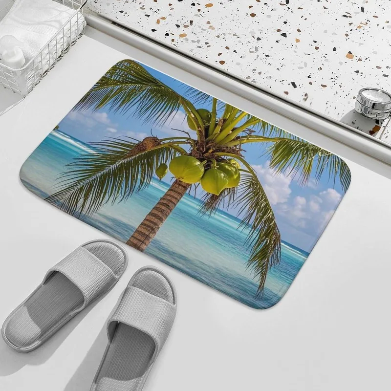 Stunning Printed Doormat Realistic Blue Morpho Butterfly Nature Plant Art Floor Mat for Front Entry Hall Indoors Outdoors