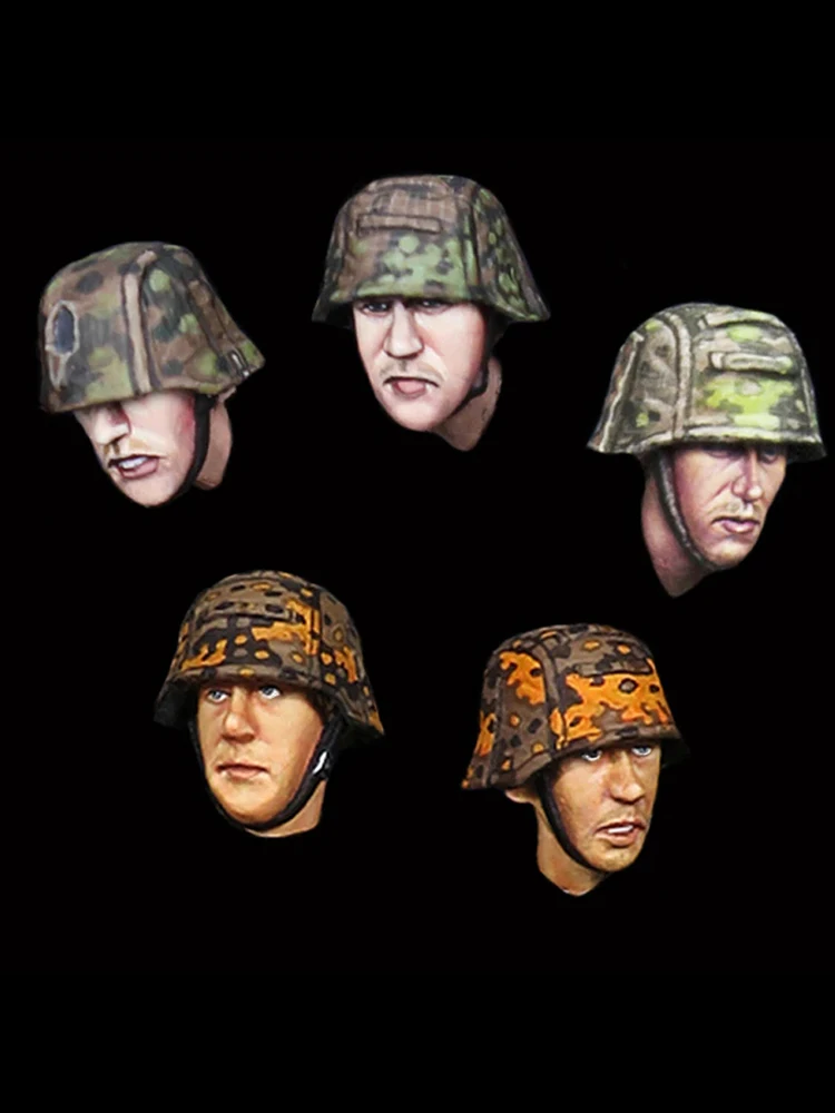 1/35 la tête de la seconde guerre mondiale, 5 têtes, figurine modèle en résine soldat, thèmes militaires de la seconde guerre mondiale, kit non assemblé et non peint