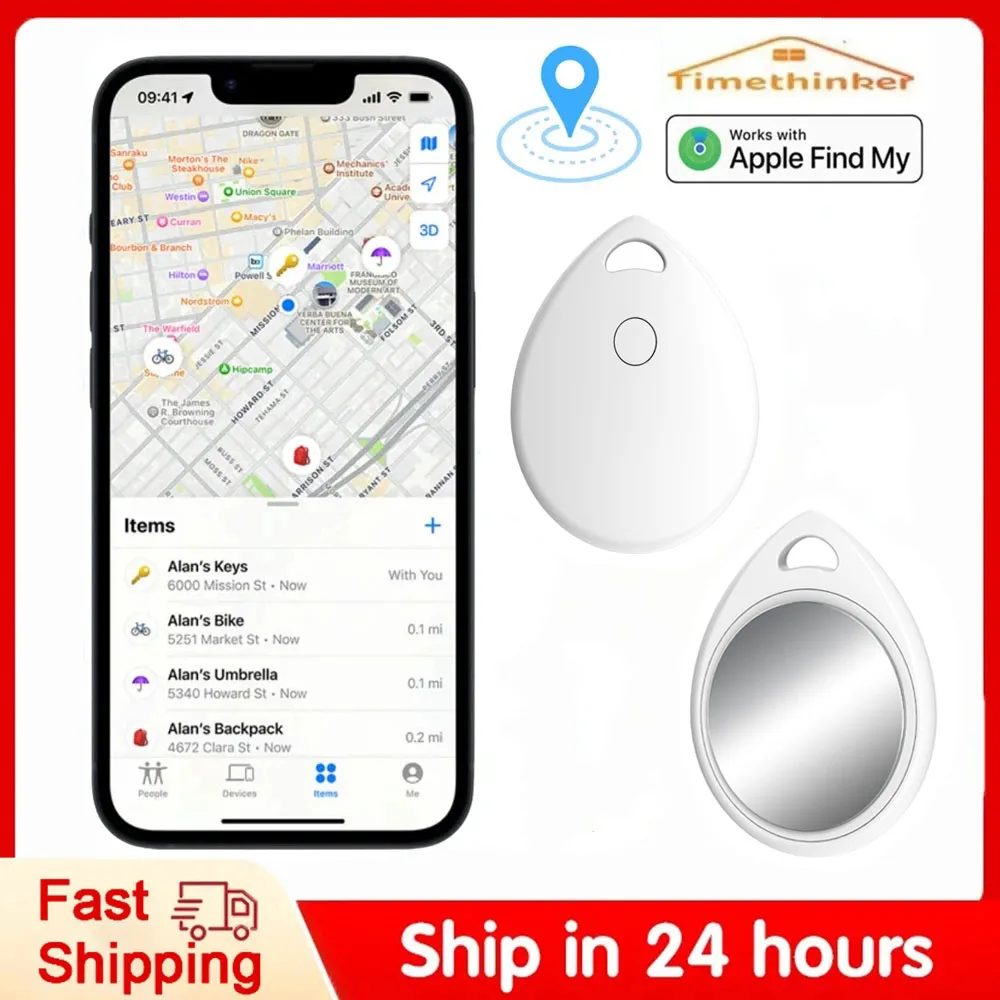 Timethinker Smart Bluetooth GPS Tracker Key Finder work with Apple Find My Smart AirTag Tracker for IOS Item Locator for Bag Pet