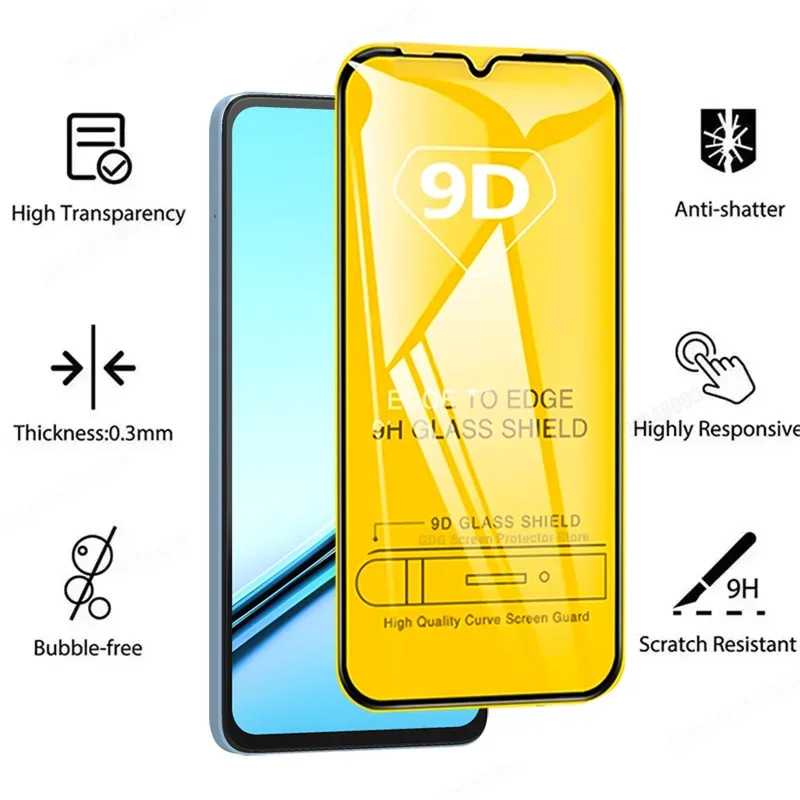 4 قطعة 9D غطاء كامل الزجاج المقسى ل Realme ملاحظة 50 GT NEO 5 SE 3T 2T حامي الشاشة ل Realme 12 11 10 9 Pro C67 C63 الزجاج