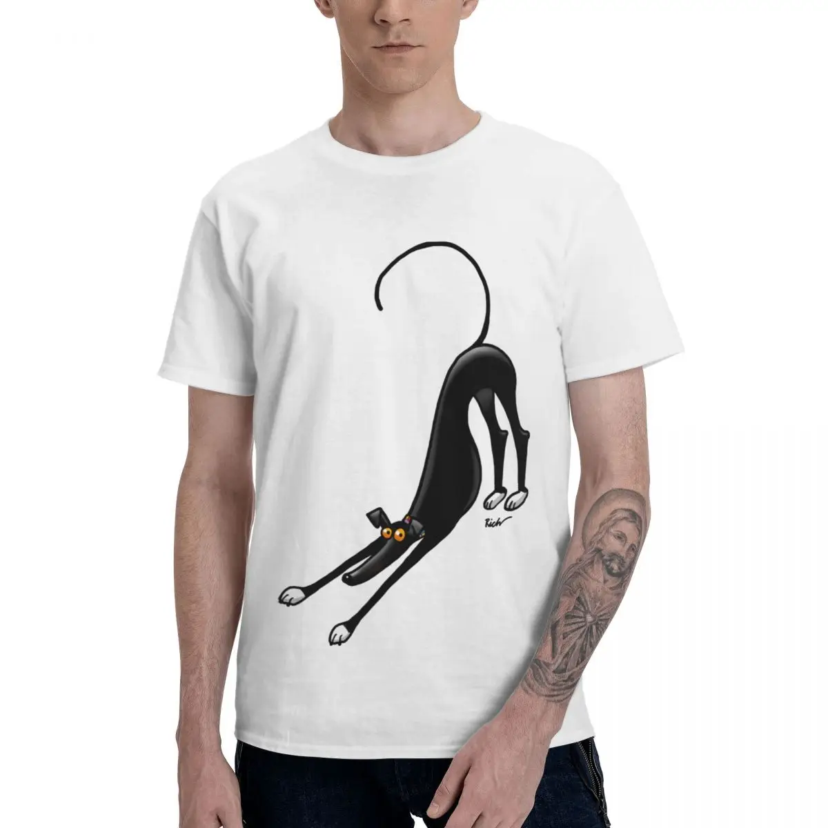 Fashion Bowdown Hound T-Shirt Pure Cotton Round Neck Men T-Shirts Short Sleeve Oversized Novelty Tees Clothes