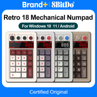 8BitDo Retro 18 Mechanical Numpad Compatible with Windows 10 11 Android Bluetooth 2.4G USB-C Calculator Mode with Hot-swappable
