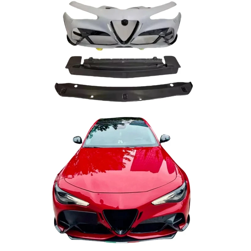For Giulia Upgrade Carbon,Engine Hoods Spoilers,trunk Lid,front and Rear Bumpers,Fiber