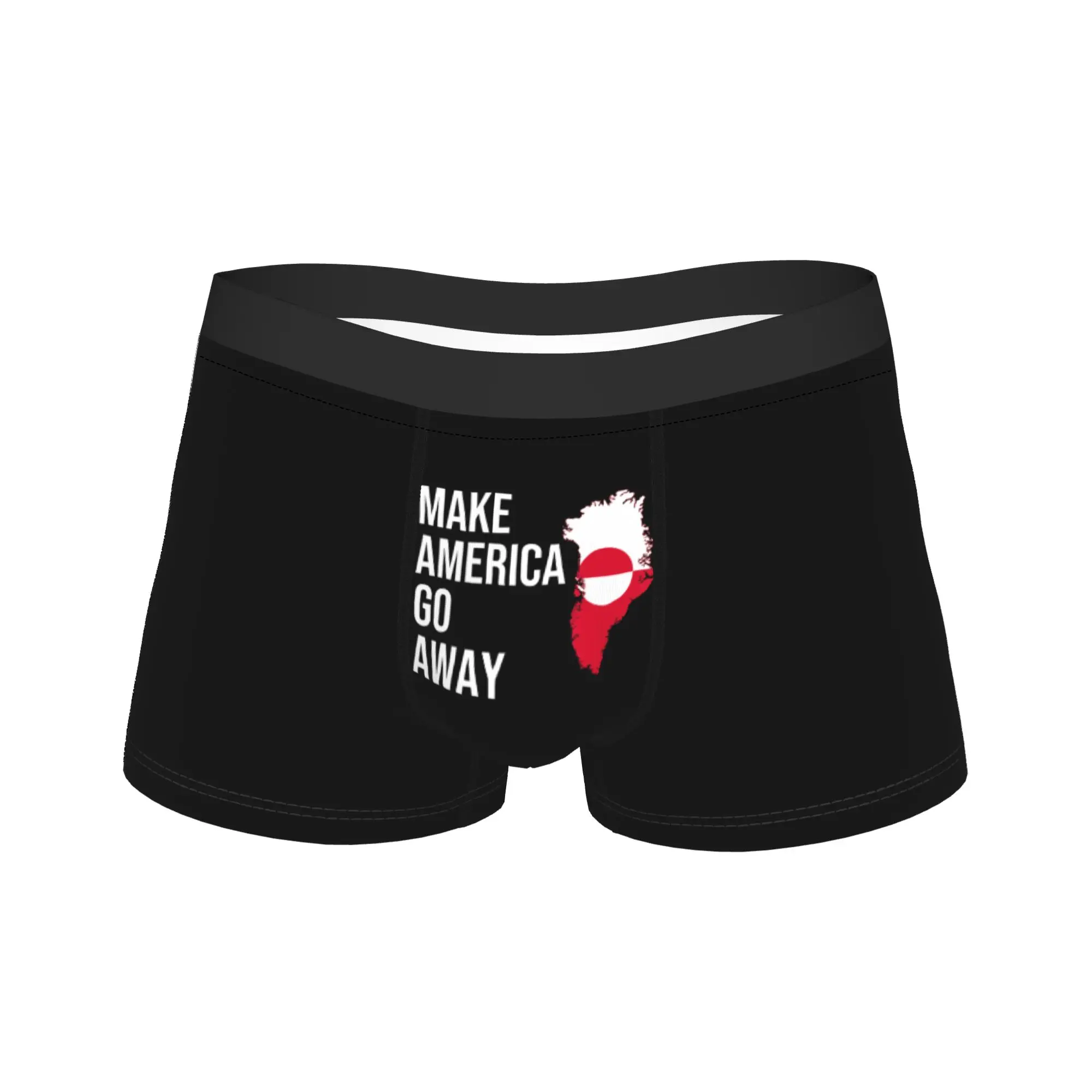 

Мужские трусы-боксеры с саркастическим надписью "Men Make America Go Away Greenland" и флагом, мягкие, больших размеров