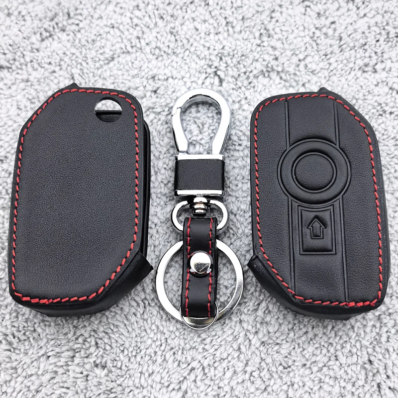 Motorcycle Leather Key Case Cover Fob for BMW R1250GS R1200GS C400gt F750GS F850GS K1600B K1600GT R1200RS R1200RT F900R F900XR