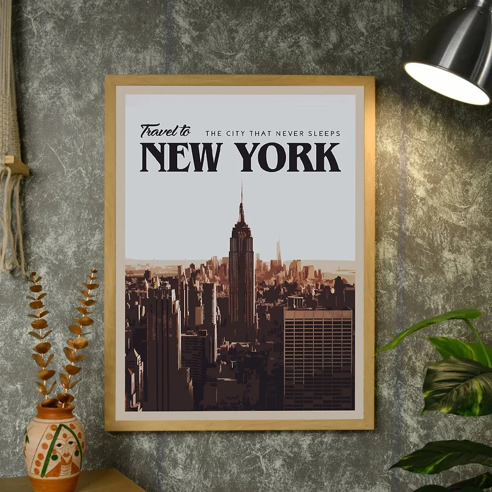 نيويورك أفق قماش جدار الفن سيتي سكيب المشارك ديكور المنزل الحديث صورة طباعة التصوير الفوتوغرافي