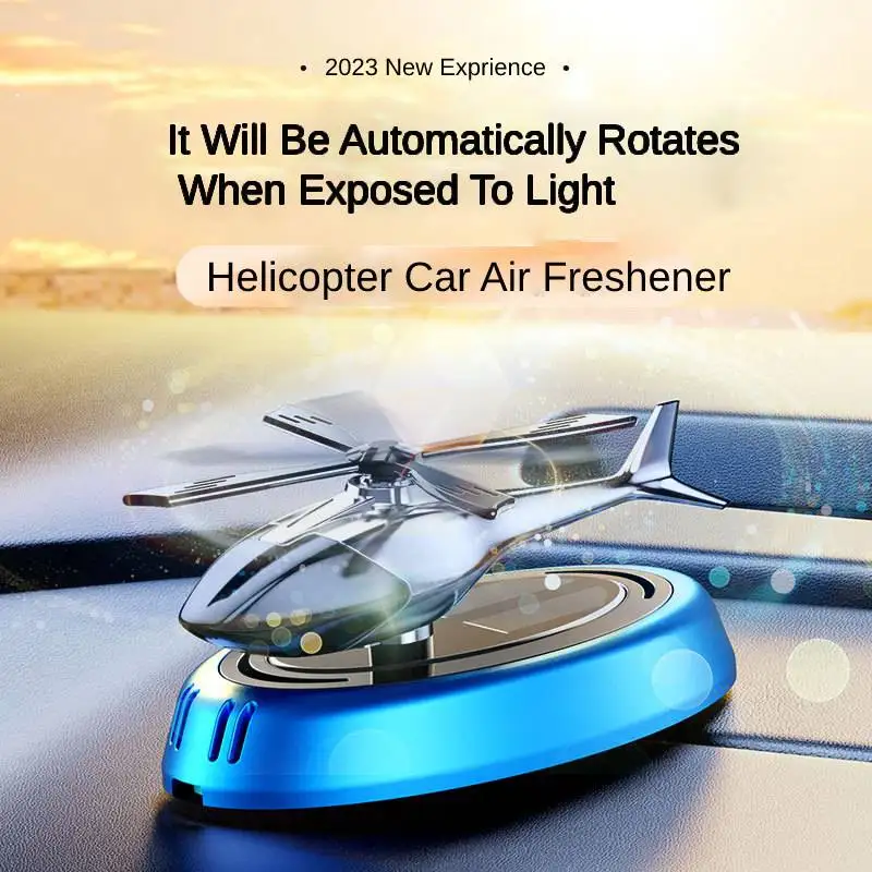 Car Air Freshener Solar Power Rotating Helicopter Car Fragrance Perfume Solar Automobile Aroma Diffuser Auto Office Decoration