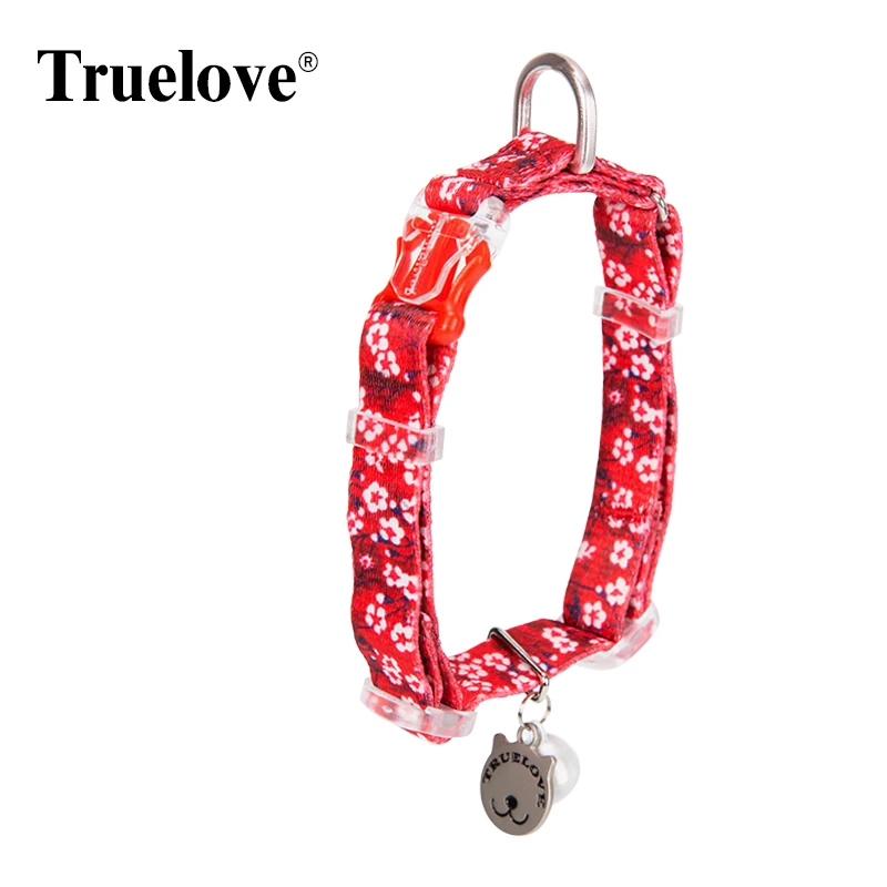 Truelovepet Pet Collar Bell D-button Adjustable Print Pattern Portable Wear Pet Supplies Engraving Available TLC5312