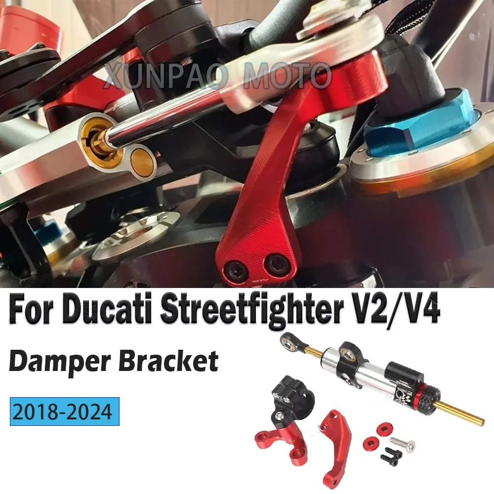 

Motorcycle Damper Bracket For Ducati Streetfighter V2 V4 2018-2024 Modified Shock Absorber Stabilizer Steering Damper Kit 2019