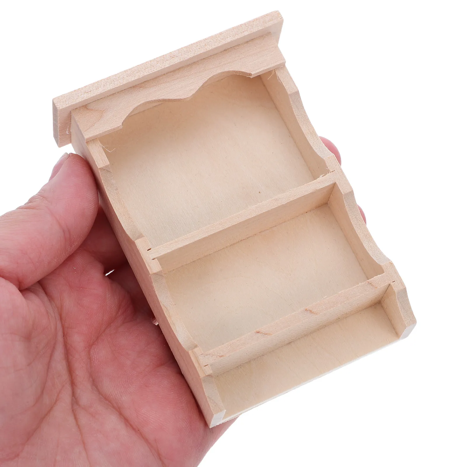 2Pcs Vintage Solid Wood Wall Cabinet Japanese Style Mini Hanging Storage for Kitchen Dollhouse Furniture Accessories