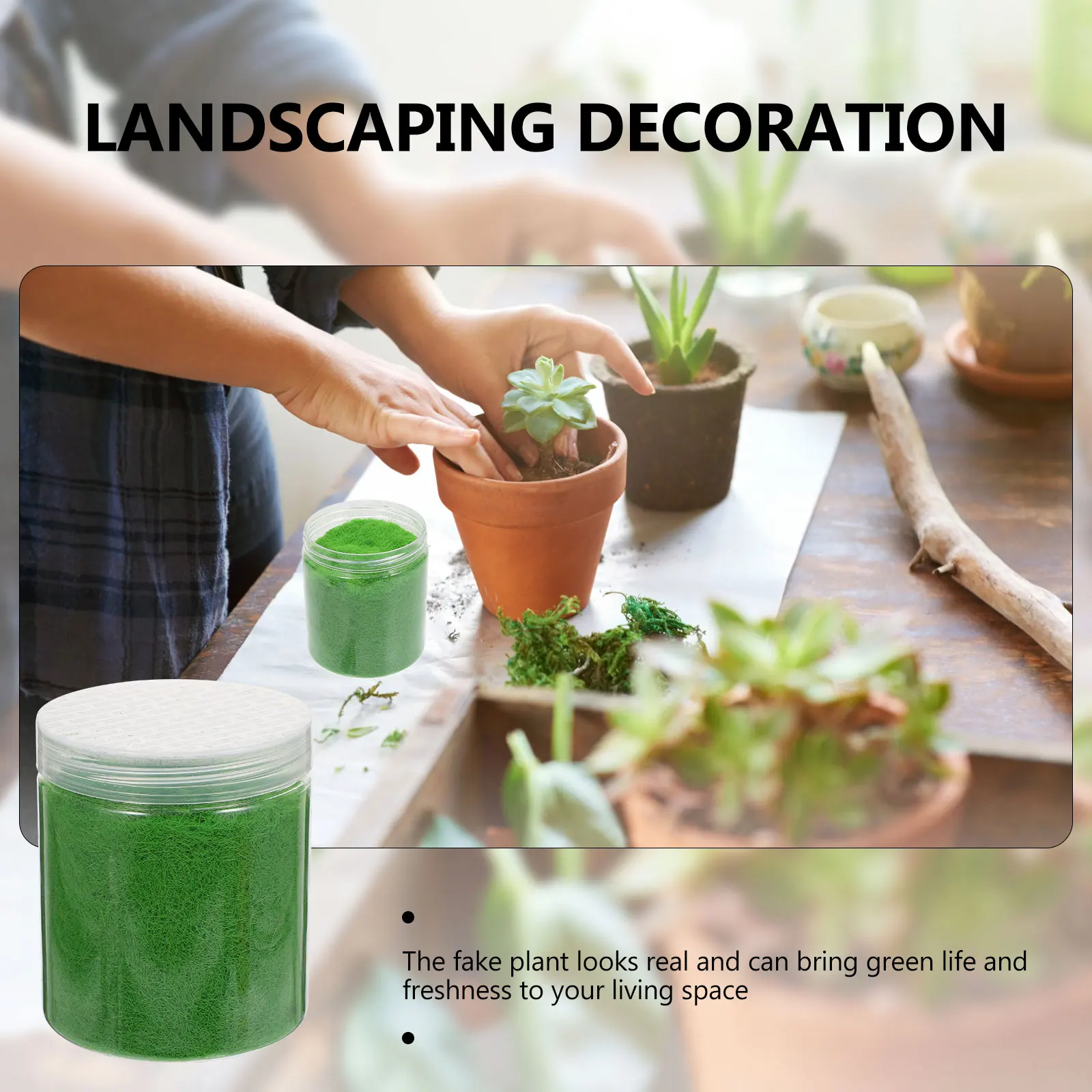 

Artificial Moss Fake Decor Grass Powder for Crafts Nylon Garden Party Decorations Office Simulation